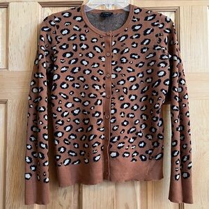 SOLD - Ann Taylor Cheetah Button Up Cardigan Sweater